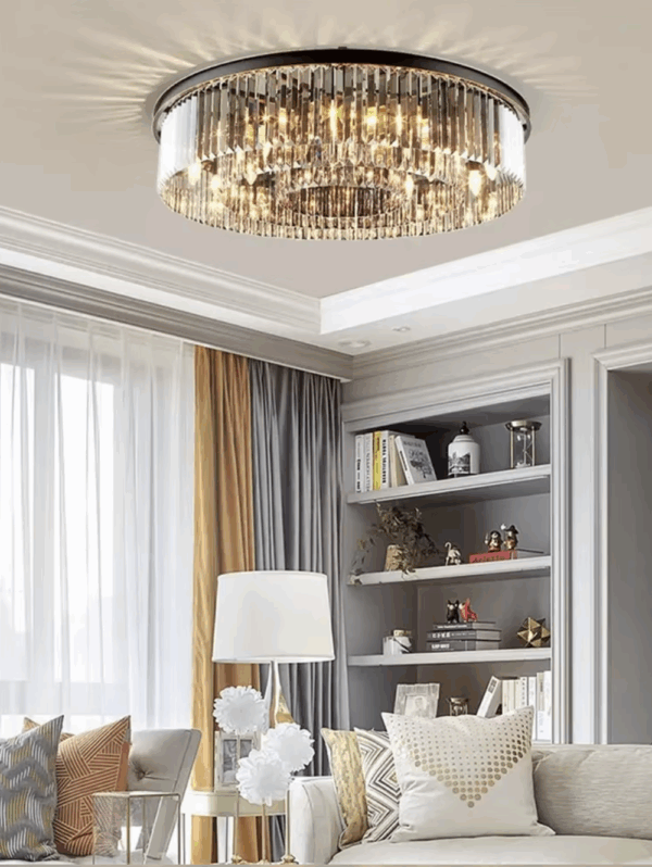 Luxury Round Modern Crystal Ceiling Light
